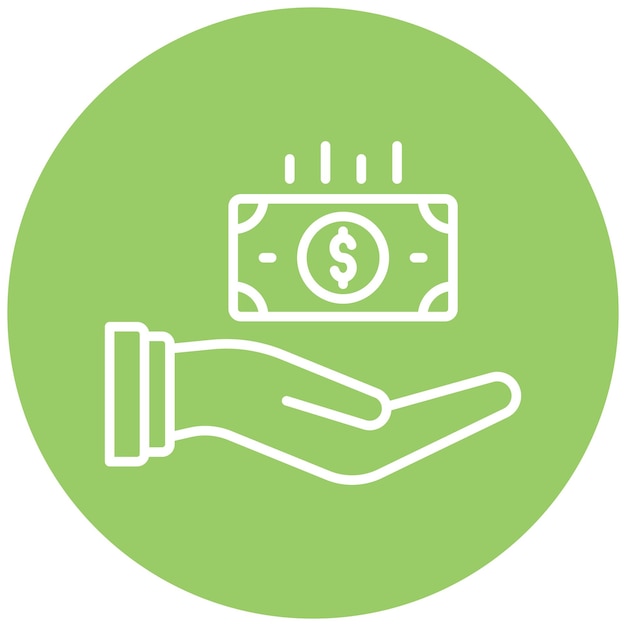 una mano sostiene un billete de un dólar en un círculo verde