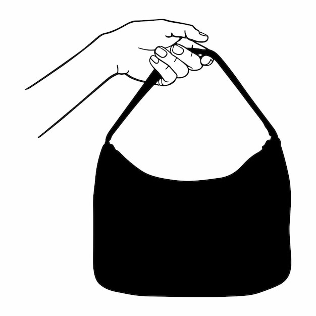 Mano sostiene un bolso de mujer de moda