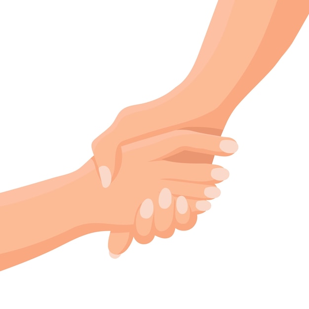 La mano sostiene el concepto de soporte y ayuda de la mano Vector icono de ilustración