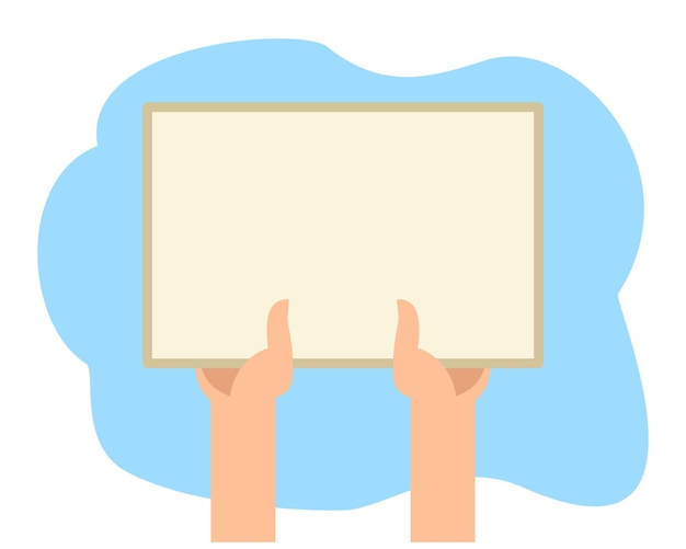 con la mano un tablero de papel en blanco o una pancarta para varios mensajes protestas políticas o sociales