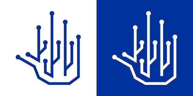 Mano tecnología icono minimalista vector ilustración
