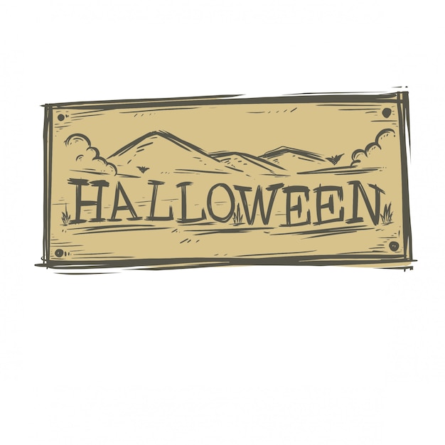 Mano de tipografía de halloween estilo dibujado