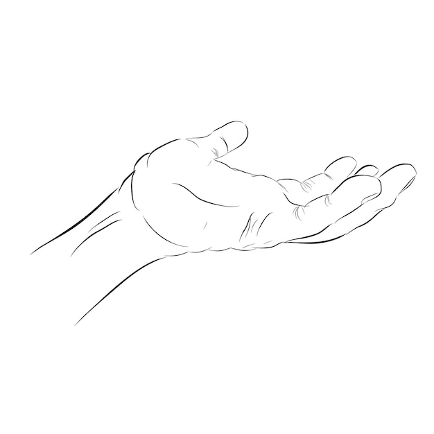 la mano toma recibe algo simple la mano dibuja boceto garabateo