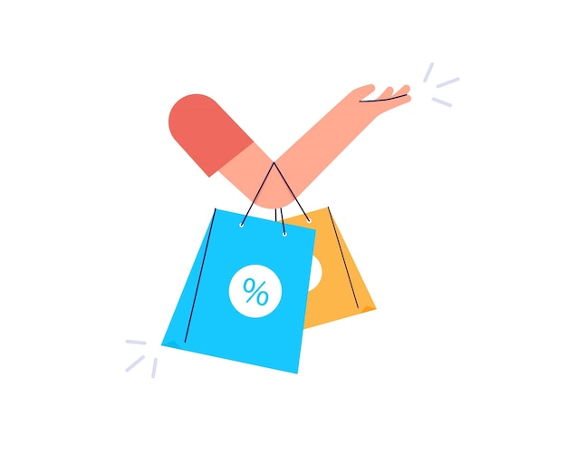 Mano traer bolsas de compras
