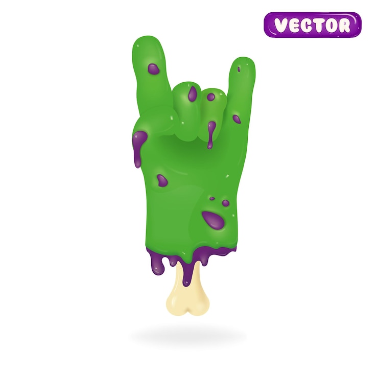 Vector mano zombi 3d dos pulgares hacia arriba halloween concepto de gesto de mano zombi ilustración vectorial
