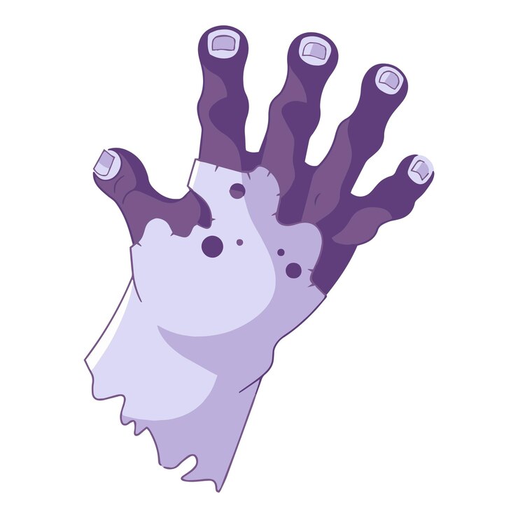 Vector mano zombie dibujada a mano en estilo plano