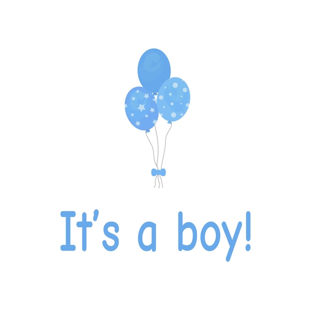 Manojo de globos para cumpleaños y fiesta de género con letras es un niño bolas azules y estrellas