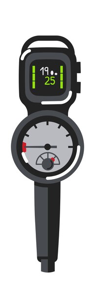 Manómetro de buceo Equipo submarino Ilustración vectorial