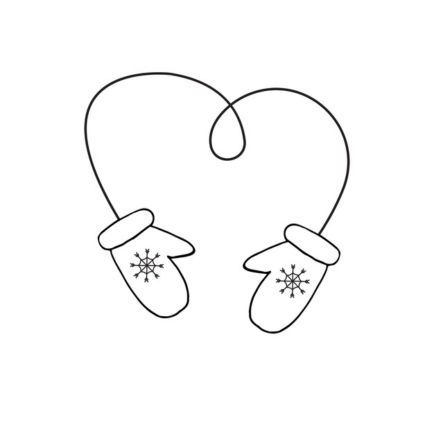 Manoplas de dibujo de garabato dibujadas a mano por vectores