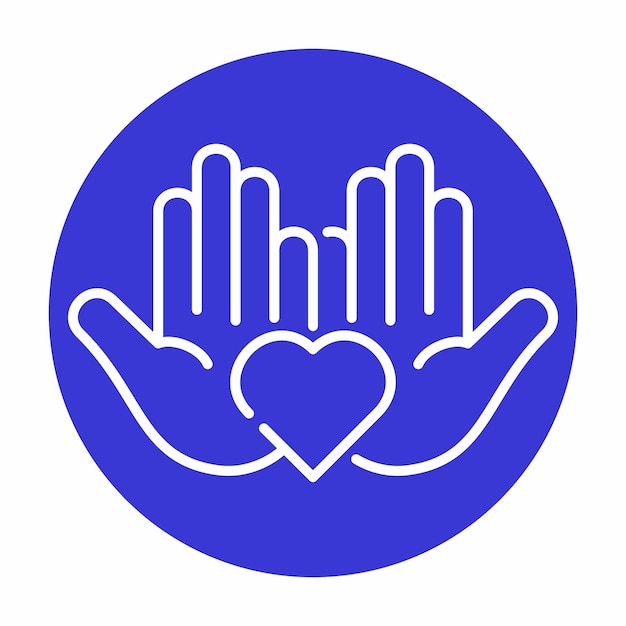 Manos Amor Icono Logo Comunidad Púrpura Círculo Blanco Contorno Diseño
