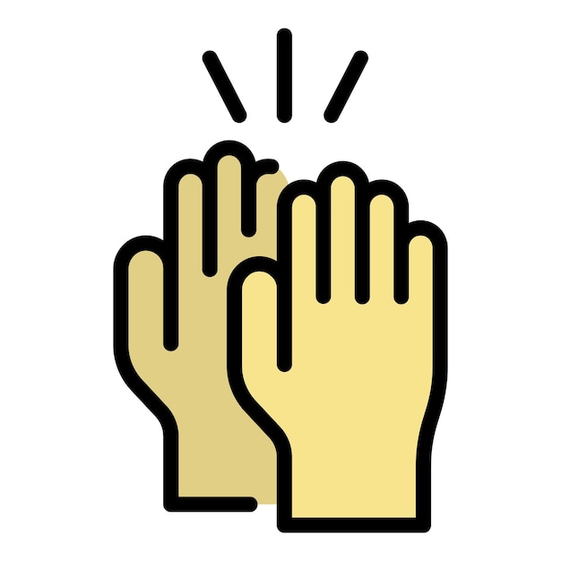 Manos aplaudir icono Contorno manos aplaudir vector icono color plano aislado