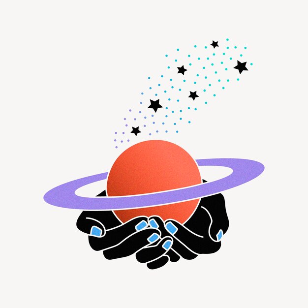 Las manos celestiales clipart vector de ilustración mágica