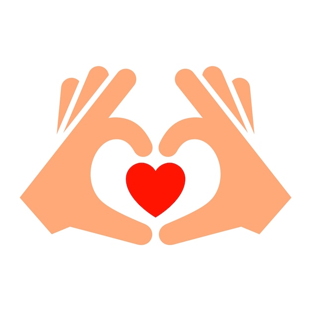 Manos con corazón nuevo icono, silueta de dos tonos,