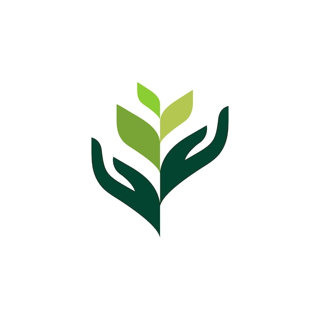 Las manos dejan el logotipo minimalista moderno símbolo de crecimiento icono de crecimiento