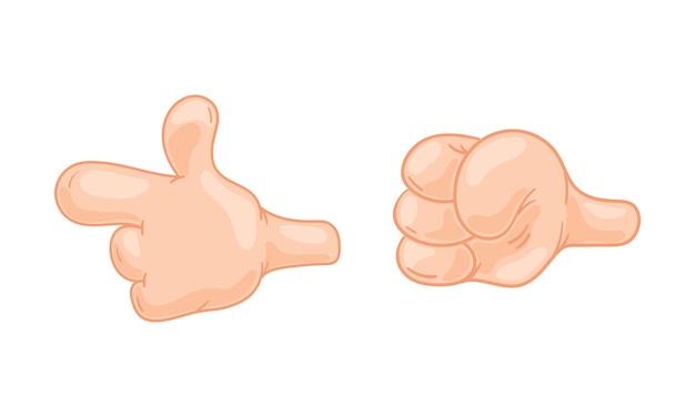 Manos de dibujos animados que muestran diferentes gestos Conjunto vectorial