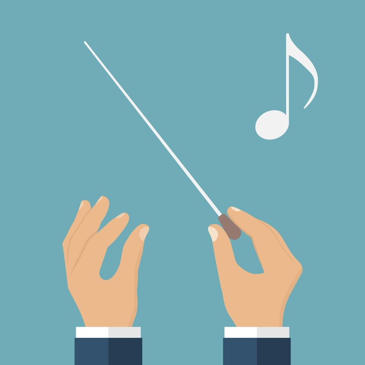 Vector manos de director de orquesta