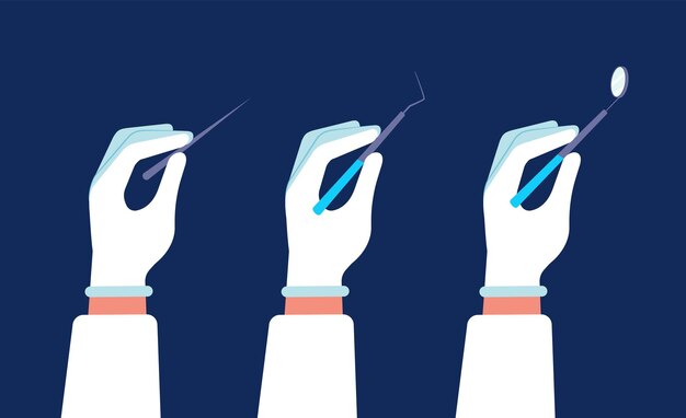 Manos con equipo médico Médico científico mano en guante de protección Medicina de investigación de laboratorio o elementos vectoriales farmacéuticos
