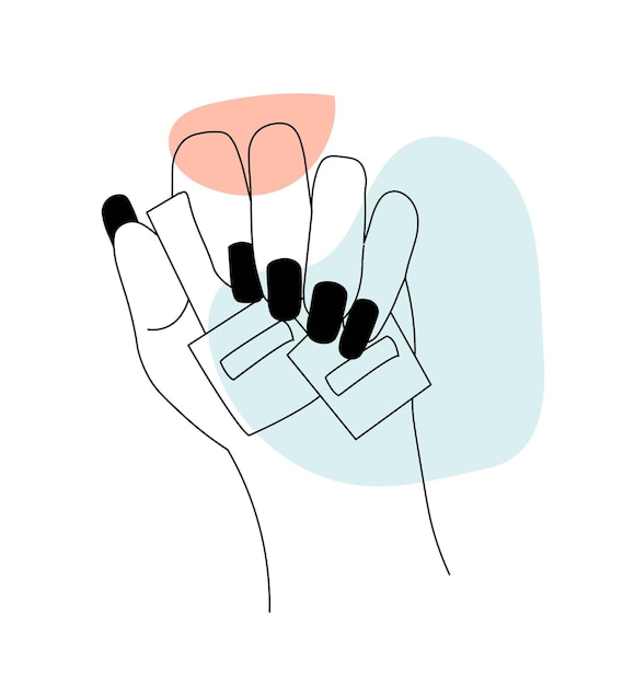 Vector manos femeninas con esmalte de uñas