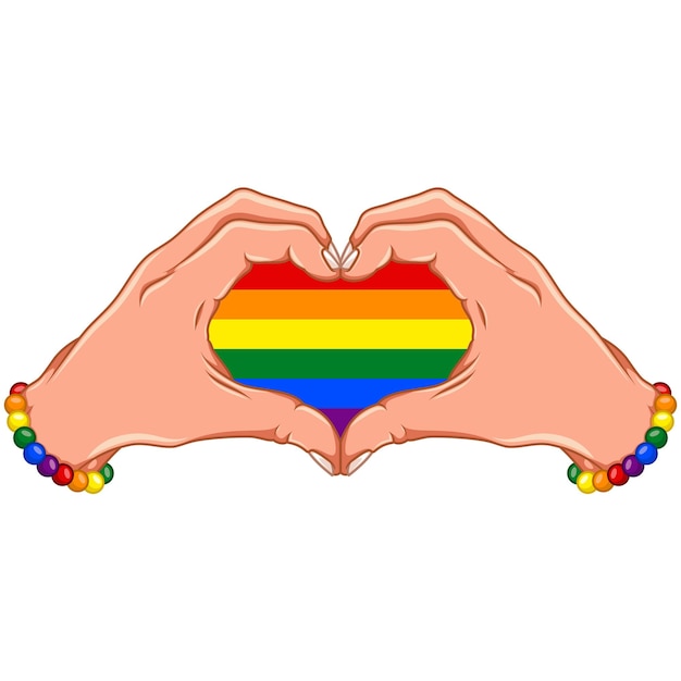 Las manos forman un corazón como símbolo de orgullo.