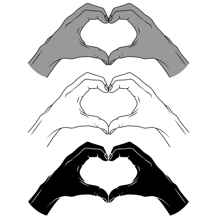 Vector manos formando un corazón símbolo de amor