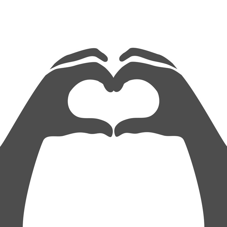 Vector manos haciendo o formateando el símbolo del corazón icono vectorial