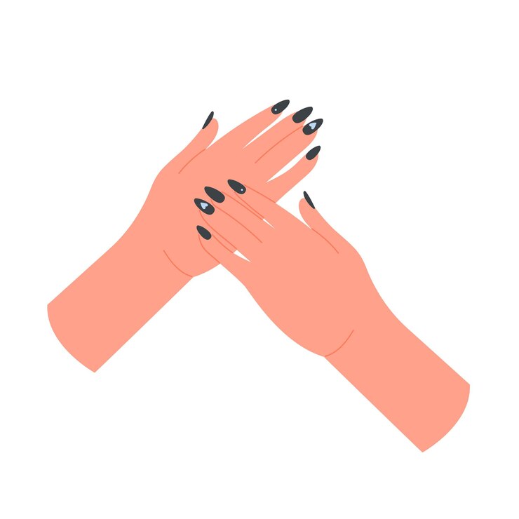 Vector manos humanas con la manicura perfecta