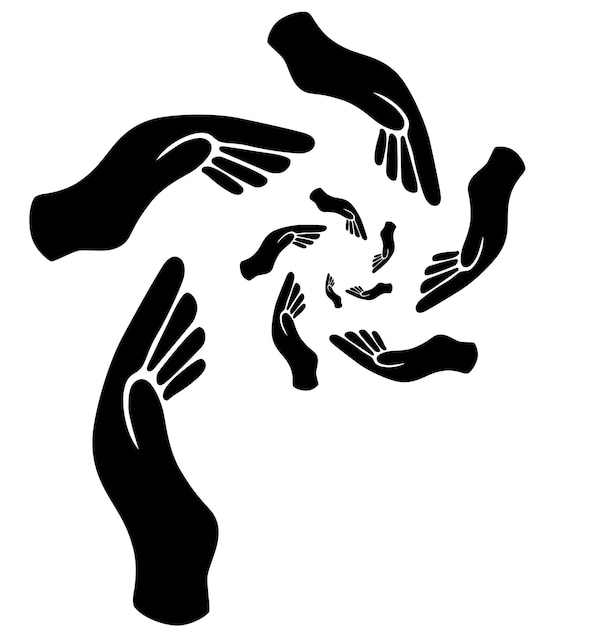 manos, ilustración vectorial