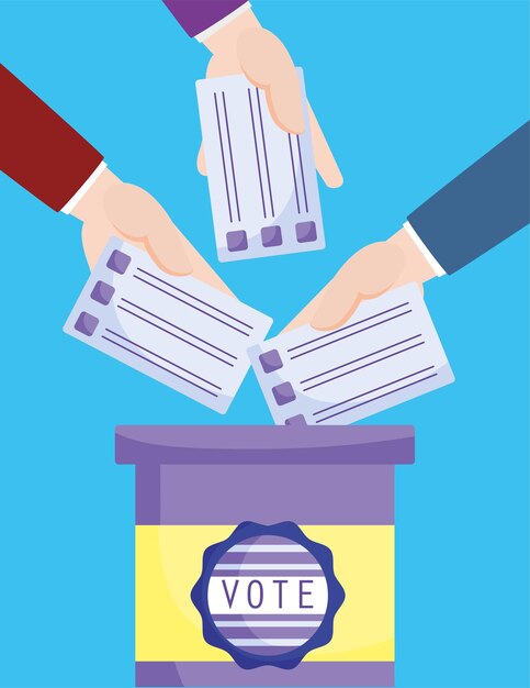 Manos insertando papeleta de voto