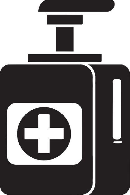 Manos libres de gérmenes con nuestro diseño de logotipo de vector de botella de desinfectante