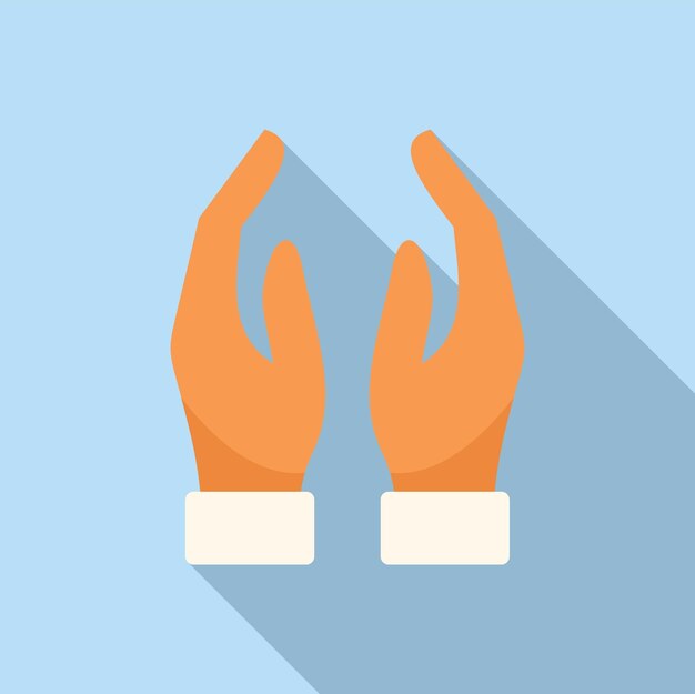 Las manos meditación gesto icono vector plano oración de la mano