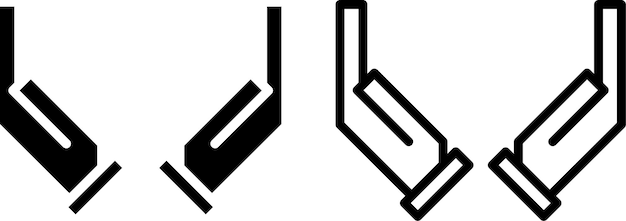 manos de oración signo de icono o símbolo en estilo glifo y línea aislado en fondo transparente
