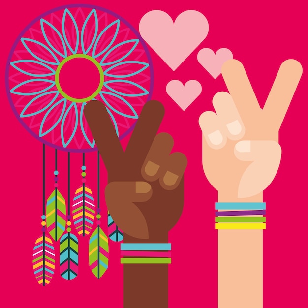 manos paz y amor atrapasueños