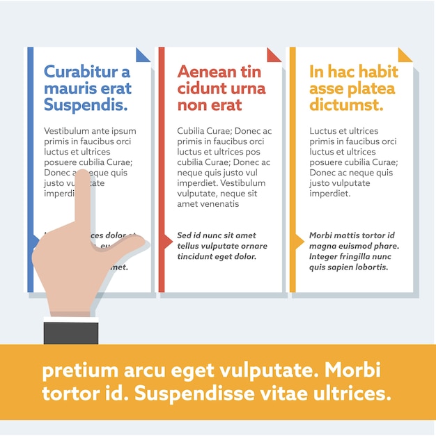 Manos que presentan Business Infographic.