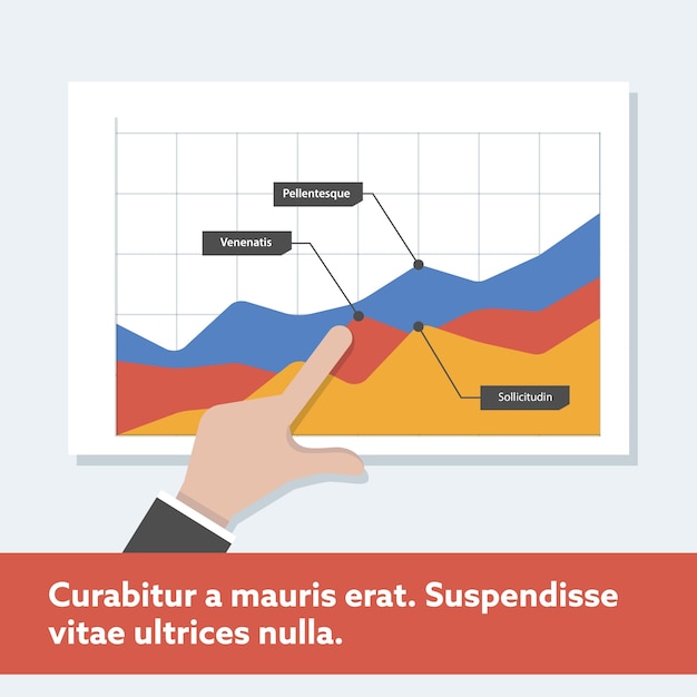 Manos que presentan Business Infographic.