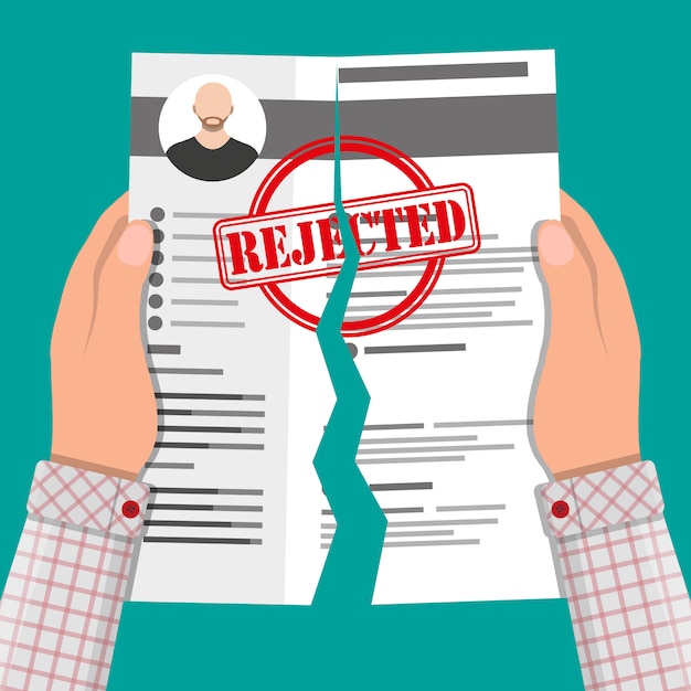 Manos rasgadas en perfil medio cv. Currículum rechazado