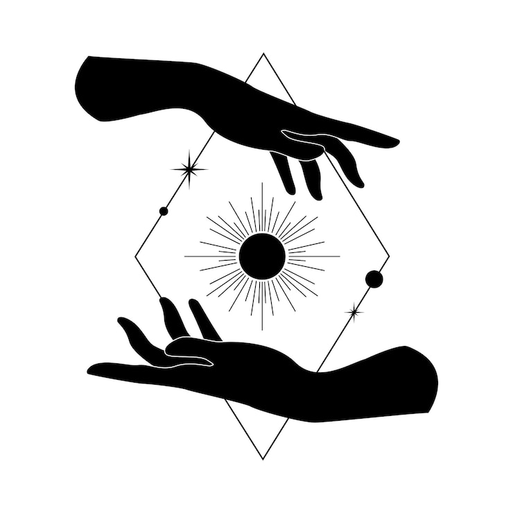 Vector manos con sol