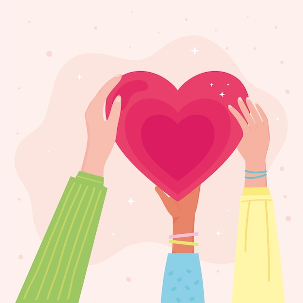 Las manos sosteniendo el corazón