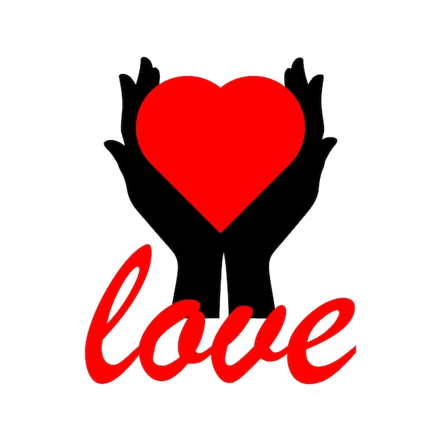 manos sosteniendo un icono de corazón para el día de San Valentín y el amor