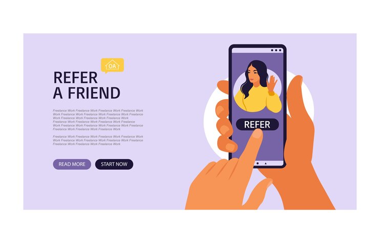 Vector manos sosteniendo un teléfono inteligente con un perfil de redes sociales de mujer o una cuenta de usuario. la página de destino refiere a un amigo, siguiendo el concepto para agregar. ilustración vectorial plano.