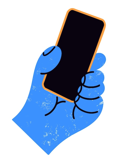 Vector manos sosteniendo teléfonos móviles con iconos de redes sociales