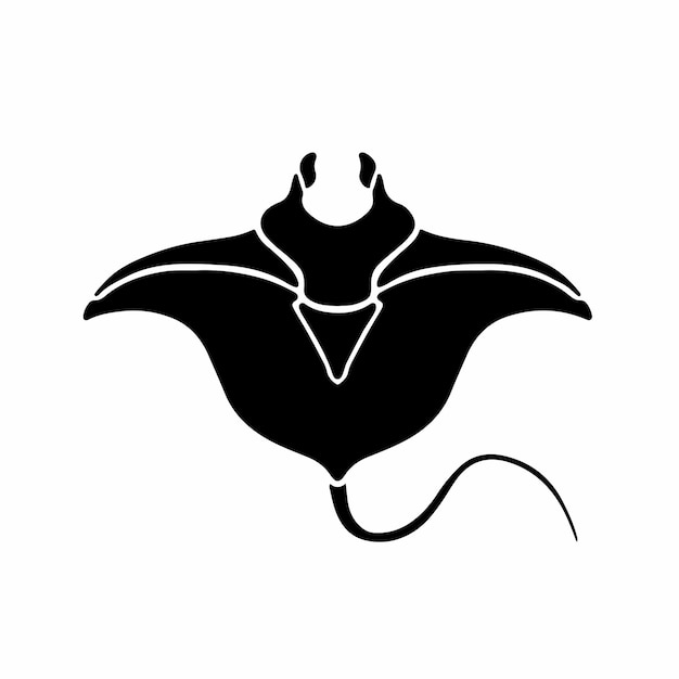 Manta Ray Logo Símbolo Plantilla Diseño Tatuaje Ilustración Vector