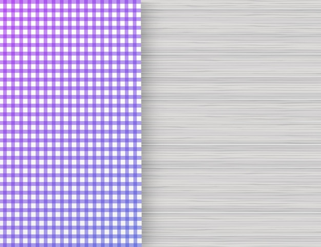 Vector mantel de esquina púrpura sobre mesa de madera blanca. ilustración de stock vectorial.