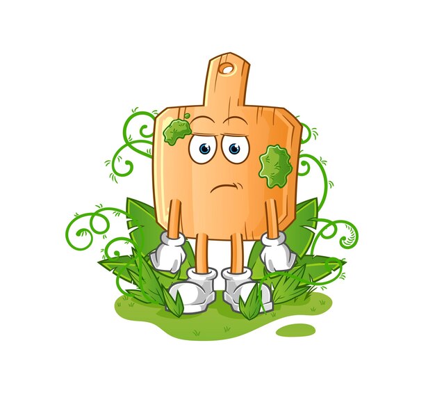 el mantel de madera esperando mascota demasiado tiempo. vector de dibujos animados