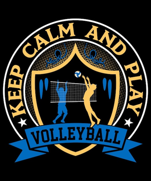 Mantén la calma y juega diseño de camiseta de voleibol diseño de camiseta de voleibol