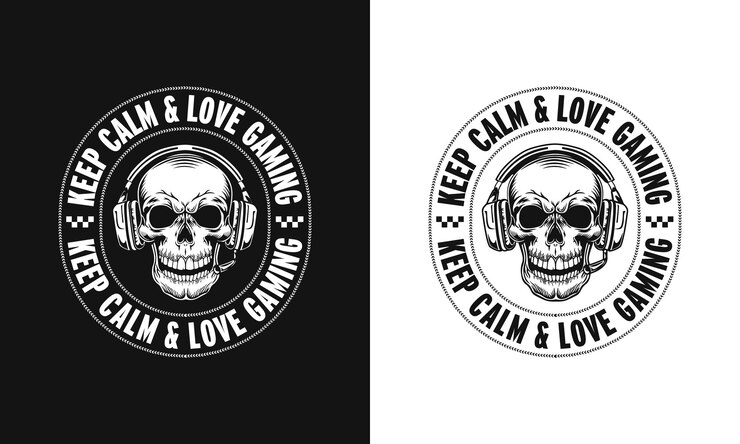 Vector mantenga la calma y el amor de los juegos tipografía vectorial amante de los juegos plantilla de diseño de camiseta