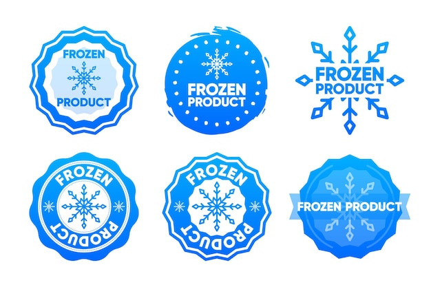 Mantenga la etiqueta del paquete de alimentos del producto congelado Insignia de copo de nieve del producto congelado fresco Mantenga el concepto congelado