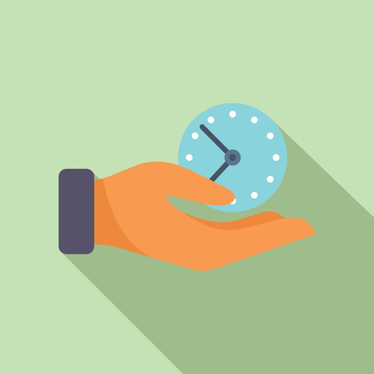 Vector mantenga el icono de hora de trabajo vector plano tiempo de oficina trabajador flexible
