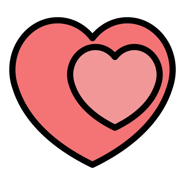 Mantenga el icono de la salud del corazón vector de contorno Inicio corona Pandemia color enfermo plano