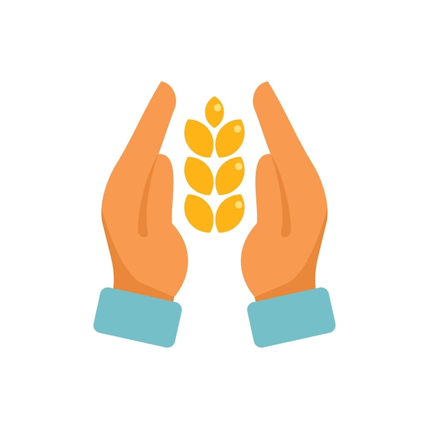 Mantenga el icono de trigo ecológico vector plano Persona del jardín Industria rural aislada