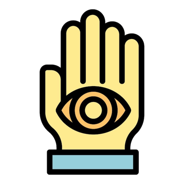 Mantenga los ojos abiertos icono contorno vector salud mental cuerpo ejercicio color plano